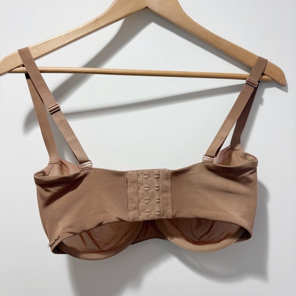 Skims No Show Unlined Balconette Bra Size 34DDD 34F Jasper Mesh Two Toned Brown - Picture 2 of 12